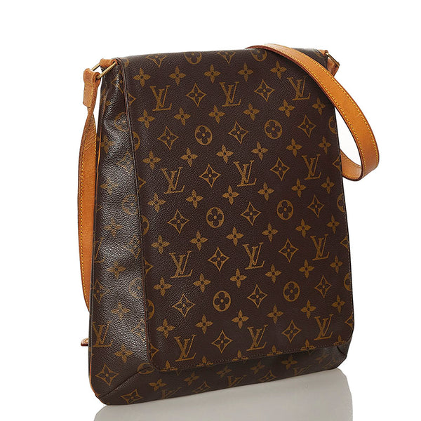 ルイ ヴィトン モノグラム ミュゼット M51256 ブラウン PVC レザー 斜め掛け ショルダーバッグ レディース LOUIS VUITTON 【中古】