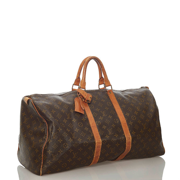 ルイ ヴィトン モノグラム 旧 キーポル55 M41424 ブラウン PVC レザー ボストンバッグ レディース LOUIS VUITTON 【中古】