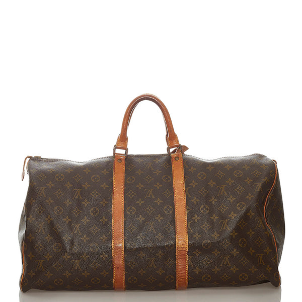 ルイ ヴィトン モノグラム 旧 キーポル55 M41424 ブラウン PVC レザー ボストンバッグ レディース LOUIS VUITTON 【中古】