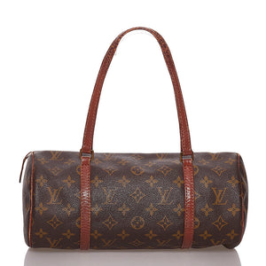 ルイ ヴィトン モノグラム 旧 パピヨン30  M51365 ブラウン PVC レザー ハンドバッグ レディース LOUIS VUITTON 【中古】