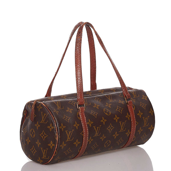 ルイ ヴィトン モノグラム 旧 パピヨン30  M51365 ブラウン PVC レザー ハンドバッグ レディース LOUIS VUITTON 【中古】