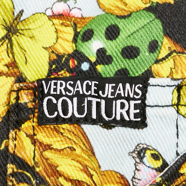 ヴェルサーチェ ジーンズ 総柄 ワンピース ライトブルー マルチカラー コットン ポリウレタン レディース Versace Jeans 【中古】