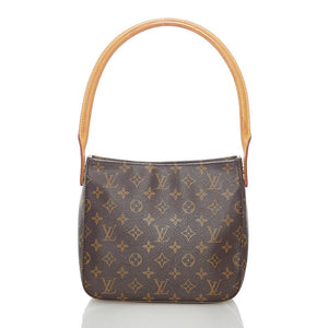 ルイ ヴィトン モノグラム ルーピング MM ショルダーバッグ M51146 ブラウン PVC レザー レディース LOUIS VUITTON 【中古】