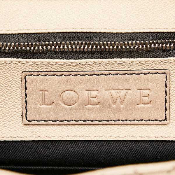 ロエベ アナグラム ハンドバッグ ベージュ レザー レディース LOEWE 【中古】