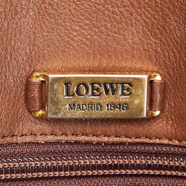 ロエベ アナグラム 斜め掛け ショルダーバッグ ブラウン レザー レディース LOEWE 【中古】