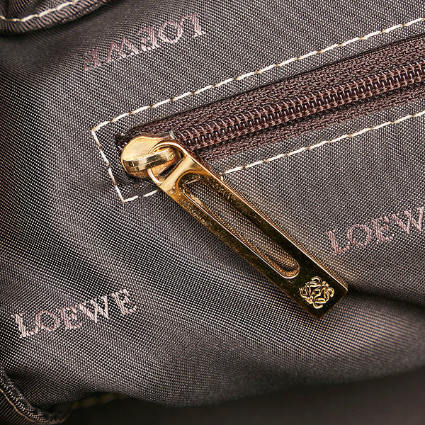 ロエベ アマソナ28 ハンドバッグ ミニボストンバッグ ブルーグレー レザー レディース LOEWE 【中古】