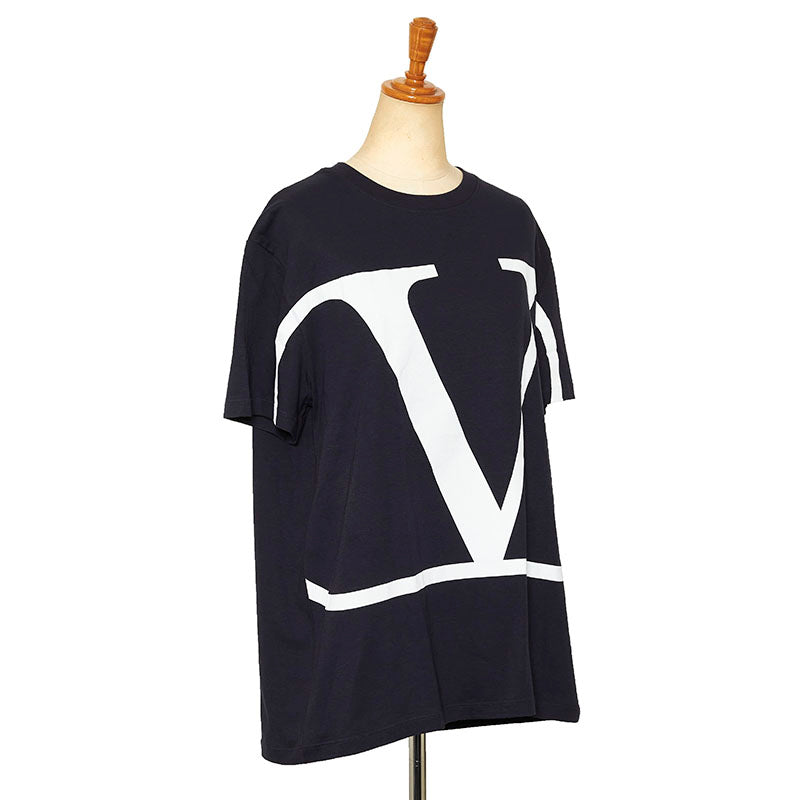 ヴァレンティノ Vロゴ Tシャツ ブラック コットン メンズ VALENTINO 【中古】