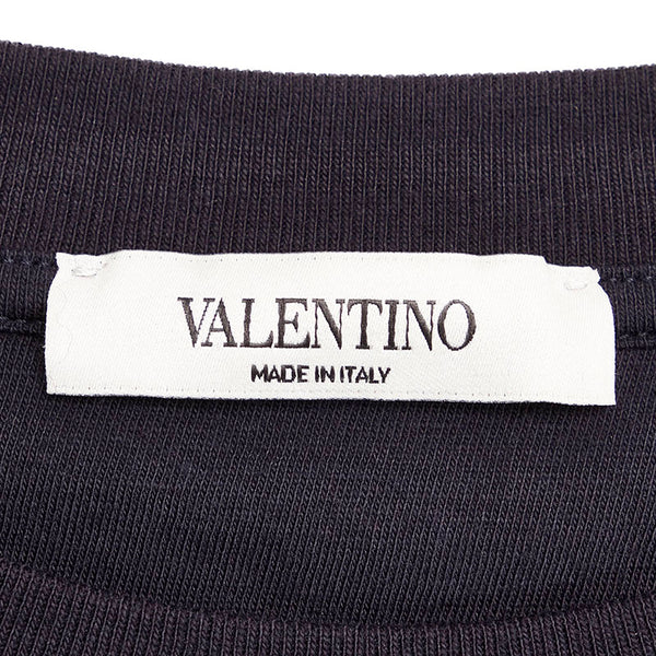 ヴァレンティノ Vロゴ Tシャツ ブラック コットン メンズ VALENTINO 【中古】