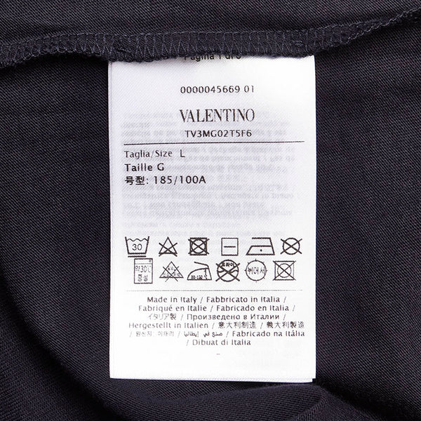 ヴァレンティノ Vロゴ Tシャツ ブラック コットン メンズ VALENTINO 【中古】