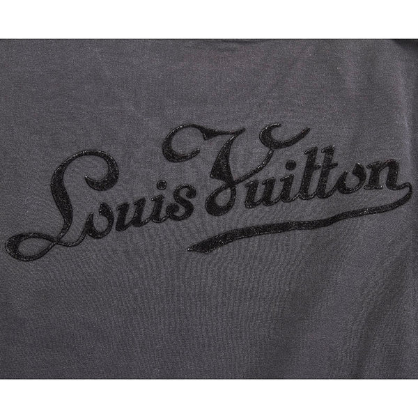 ルイ ヴィトン 長袖シャツ Tシャツ カットソー クルーネック 背面ロゴ ブラック コットン メンズ LOUIS VUITTON 【中古】