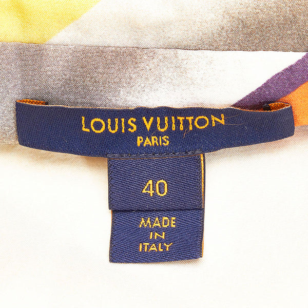 ルイ ヴィトン 長袖シャツ ホワイト マルチ レーヨン シルク メンズ LOUIS VUITTON 【中古】