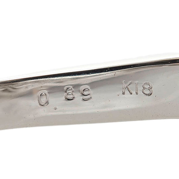 K18WG ホワイトゴールド ダイヤ0.89ct リング 指輪 レディース 15号 【中古】