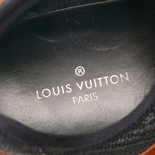 ルイ ヴィトン ランアウェイライン スニーカー オレンジ パテントレザー スウェード メンズ LOUIS VUITTON 【中古】