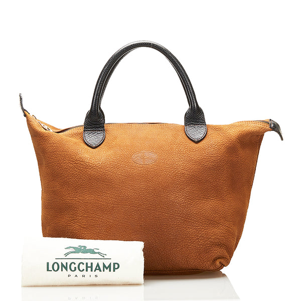 ロンシャン ハンドバッグ ブラウン ブラック レザー レディース Longchamp 【中古】