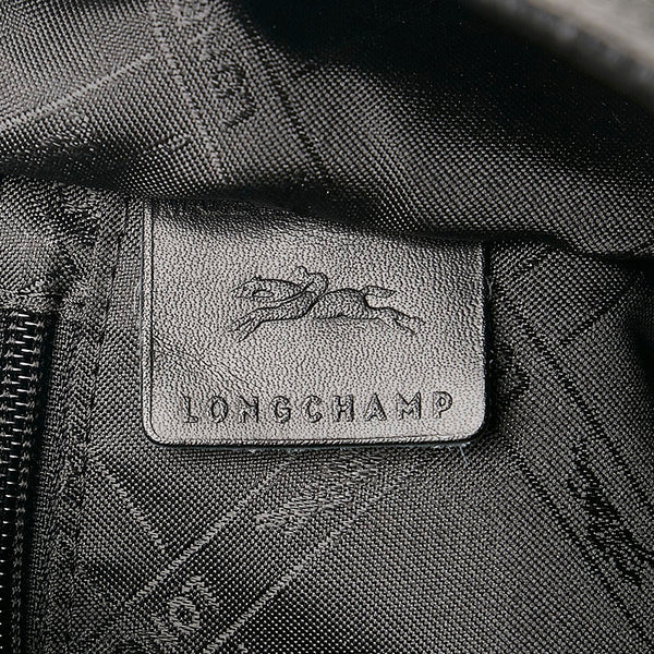 ロンシャン フラップ ショルダーバッグ ブラック レザー レディース Longchamp 【中古】