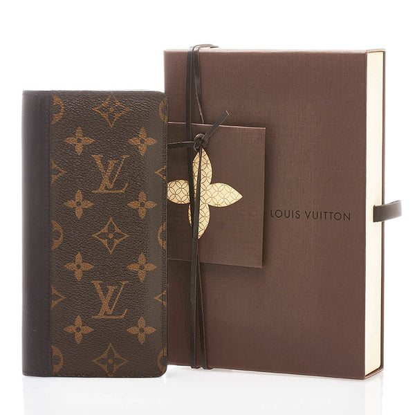 ルイ ヴィトン モノグラムマカサー ポルトフォイユ タノン 二つ折り 長財布 M93800 ブラウン PVC レザー メンズ LOUIS VUITTON 【中古】