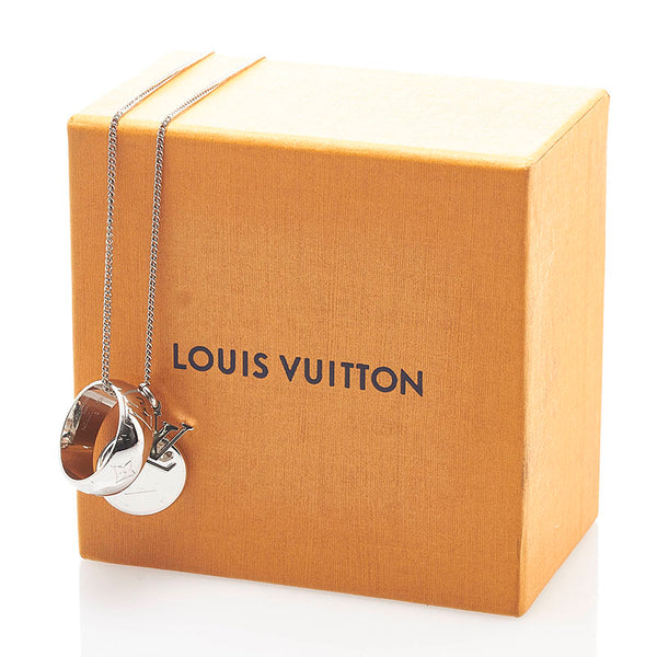 ルイ ヴィトン モノグラム リング ネックレス M62485 シルバー メタル メンズ LOUIS VUITTON 【中古】