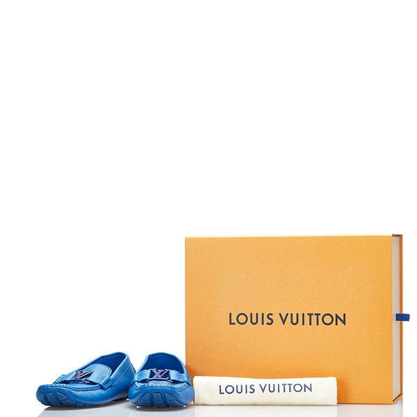 ルイ ヴィトン モンテカルロ モカシン ドライビングシューズ ブルー レザー メンズ LOUIS VUITTON 【中古】