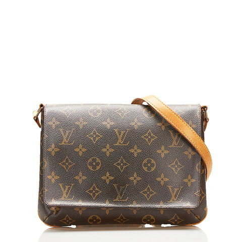 ルイ ヴィトン モノグラム ミュゼットタンゴ 斜め掛け ショルダーバッグ M51388 ブラウン PVC レザー レディース LOUIS VUITTON 【中古】