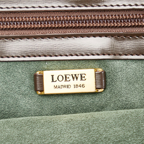 ロエベ アナグラム ショルダーバッグ ブラウン レザー レディース LOEWE 【中古】