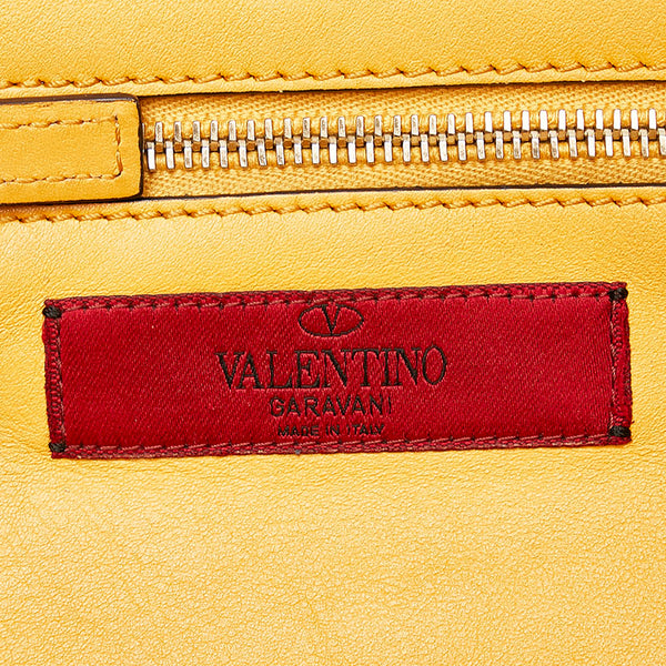 ヴァレンチノ ロックスタッズ ハンドバッグ ショルダーバッグ 2WAY オレンジ レザー レディース Valentino 【中古】