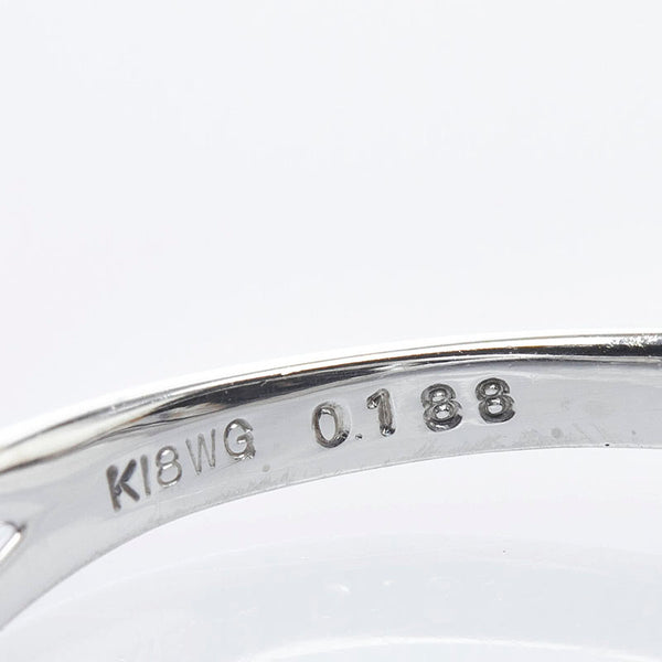 K18WG ホワイトゴールド ダイヤ0.188ct リング 指輪 レディース 16.5号 【中古】