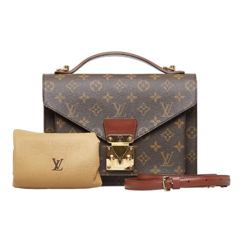 ルイ ヴィトン モノグラム モンソー26 ハンドバッグ ショルダーバッグ 2WAY M51187 ブラウン PVC レザー レディース LOUIS VUITTON 【中古】