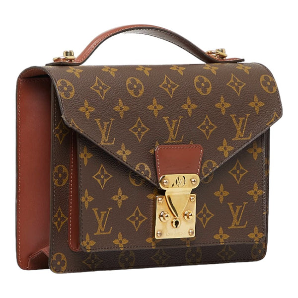 ルイ ヴィトン モノグラム モンソー26 ハンドバッグ ショルダーバッグ 2WAY M51187 ブラウン PVC レザー レディース LOUIS VUITTON 【中古】