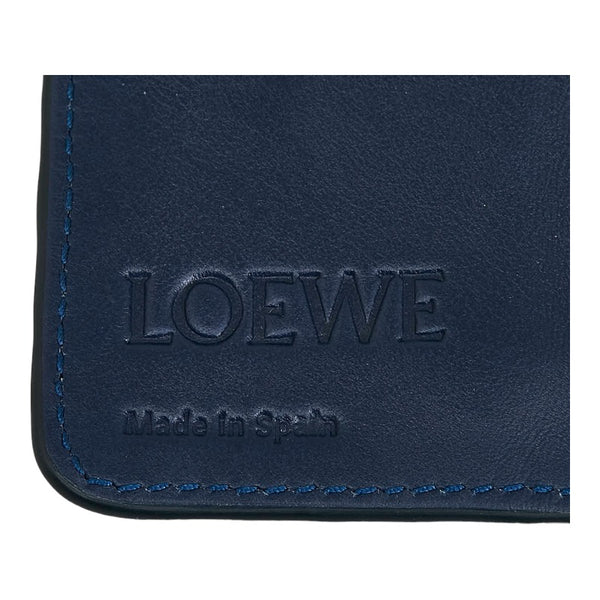 ロエベ アナグラムリピート キーケース ネイビー レザー レディース LOEWE 【中古】