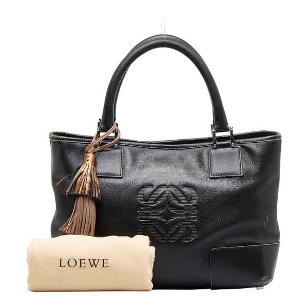 ロエベ アマソナ フスタ ハンドバッグ ショルダーバッグ 060603 ブラック レザー レディース LOEWE 【中古】