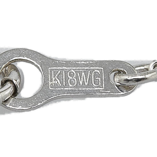 K18WG ホワイトゴールド ダイヤ0.20ct ハート ネックレス レディース 【中古】