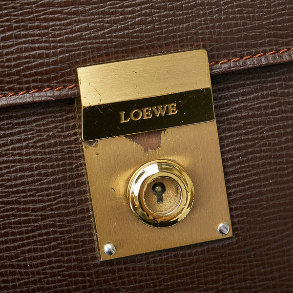 ロエベ アナグラム セカンドバッグ クラッチバッグ ブラウン レザー レディース LOEWE 【中古】