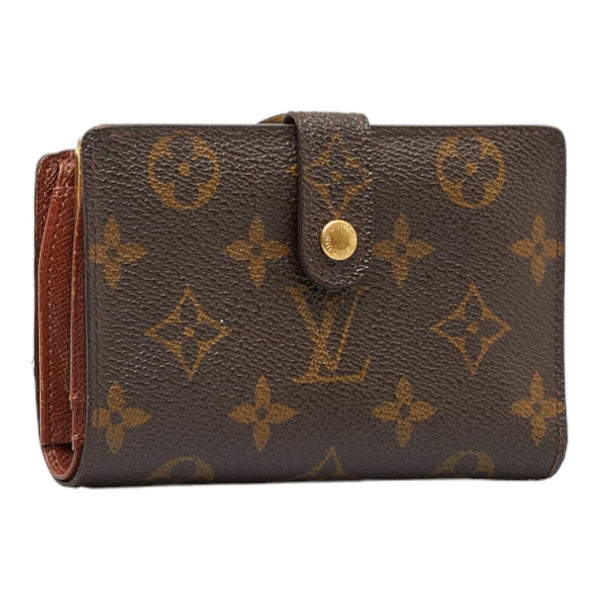 ルイ ヴィトン モノグラム ヴィエノワ 二つ折り財布 M61663 ブラウン PVC レザー レディース LOUIS VUITTON 【中古】