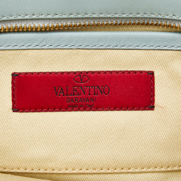 ヴァレンティノ ガラヴァーニ ロックスタッズ ハンドバッグ ショルダーバッグ 2WAY ブルー レザー レディース VALENTINO 【中古】