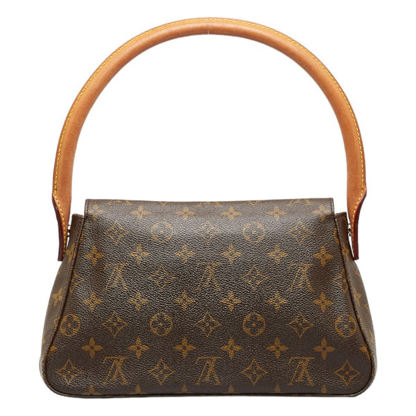 ルイ ヴィトン モノグラム ミニルーピング ショルダーバッグ ハンドバッグ M51147 ブラウン PVC レザー レディース LOUIS VUITTON 【中古】