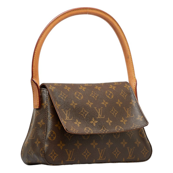 ルイ ヴィトン モノグラム ミニルーピング ショルダーバッグ ハンドバッグ M51147 ブラウン PVC レザー レディース LOUIS VUITTON 【中古】