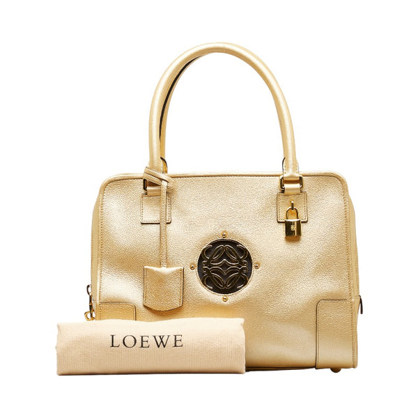 ロエベ アナグラム ハンドバッグ ゴールド レザー レディース LOEWE 【中古】