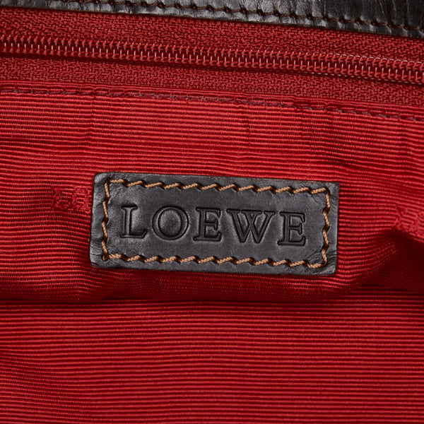 ロエベ アナグラム 斜め掛け ショルダーバッグ 010410 ブラウン レザー スエード レディース LOEWE 【中古】