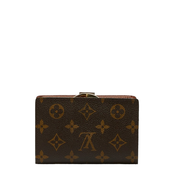 ルイ ヴィトン モノグラム ヴィエノワ 二つ折り財布 M61663 ブラウン PVC レザー レディース LOUIS VUITTON 【中古】