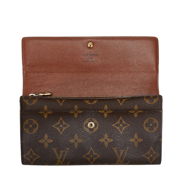 ルイ ヴィトン モノグラム ポルトフォイユ サラ 長財布 M61734 ブラウン PVC レザー レディース LOUIS VUITTON 【中古】