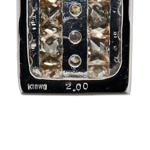 K18WG ホワイトゴールド ダイヤ2.00ct ペンダントトップ レディース 【中古】