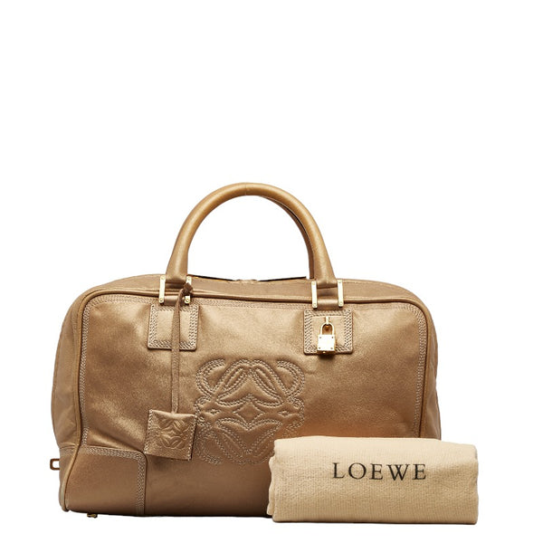 ロエベ アナグラム ハンドバッグ ゴールド レザー レディース LOEWE 【中古】