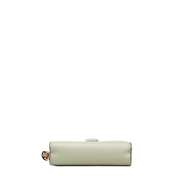 ロエベ コンパクト ジップ ウォレット C660Z41X01 MARBLE GREEN/ASH GREY グリーン グレー レザー レディース LOEWE 【中古】