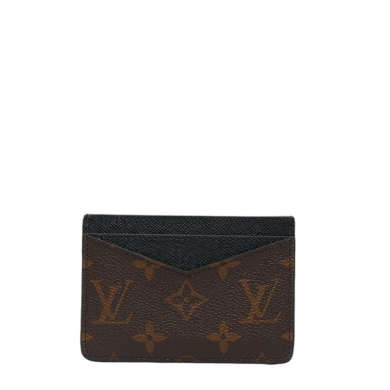 ルイ ヴィトン モノグラム マカサー ネオ ポルトカルト カードケース M60166 ブラウン ブラック PVC レザー メンズ LOUIS VUITTON 【中古】