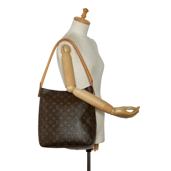 ルイ ヴィトン モノグラム ルーピングGM ショルダーバッグ ハンドバッグ M51145 ブラウン PVC レザー レディース LOUIS VUITTON 【中古】