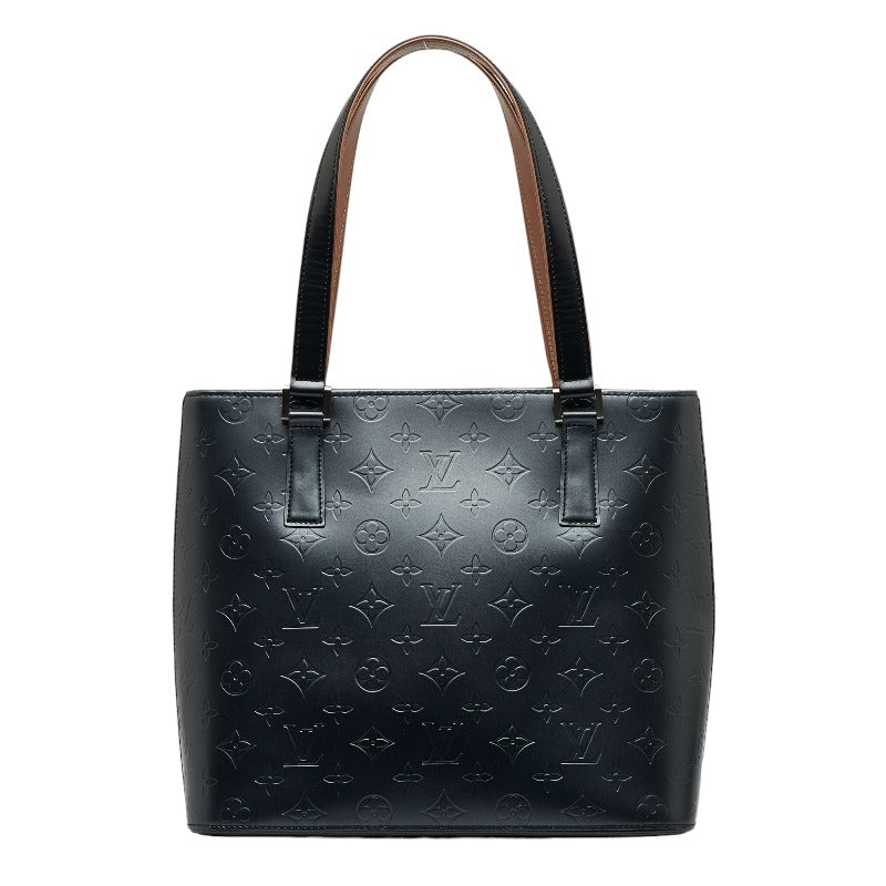 ルイ ヴィトン モノグラム マット ストックトン ハンドバッグ トートバッグ M55115 ブルー レザー レディース LOUIS VUITTON 【中古】