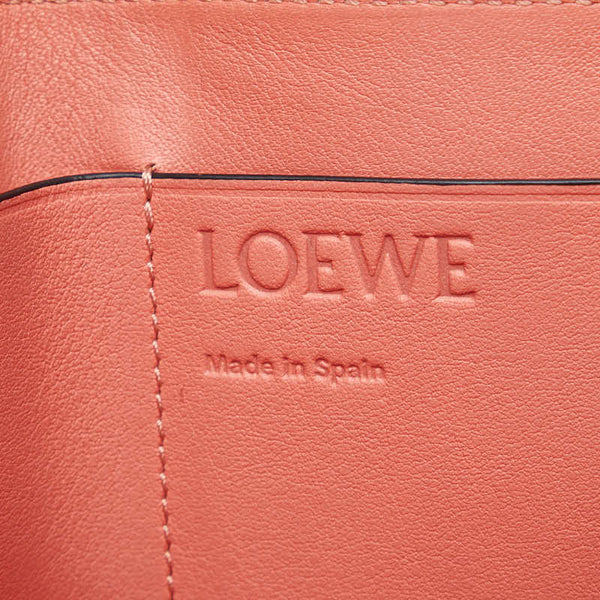 ロエベ トライフォールド アナグラム 三つ折り財布 コンパクトウォレット ベージュ ブラウン レザー レディース LOEWE 【中古】