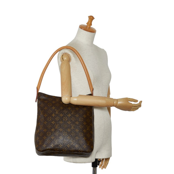 ルイ ヴィトン モノグラム ルーピングGM ショルダーバッグ ハンドバッグ M51145 ブラウン PVC レザー レディース LOUIS VUITTON 【中古】