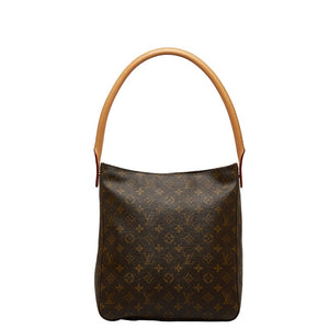 ルイ ヴィトン モノグラム ルーピングGM ショルダーバッグ ハンドバッグ M51145 ブラウン PVC レザー レディース LOUIS VUITTON 【中古】