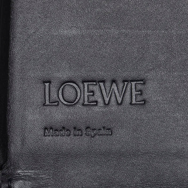 ロエベ ヒールポーチ アナグラム 斜め掛け ショルダーバッグ ポーチ ブラック レザー レディース LOEWE 【中古】